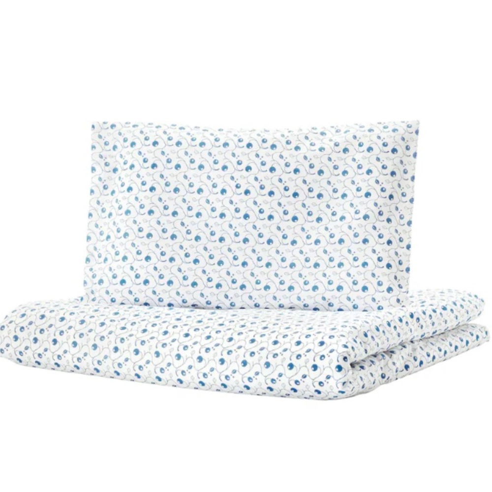 IKEA GULSPARV Duvet cover 1 pillowcase for Cot - blueberry patterned - NEW W TAG